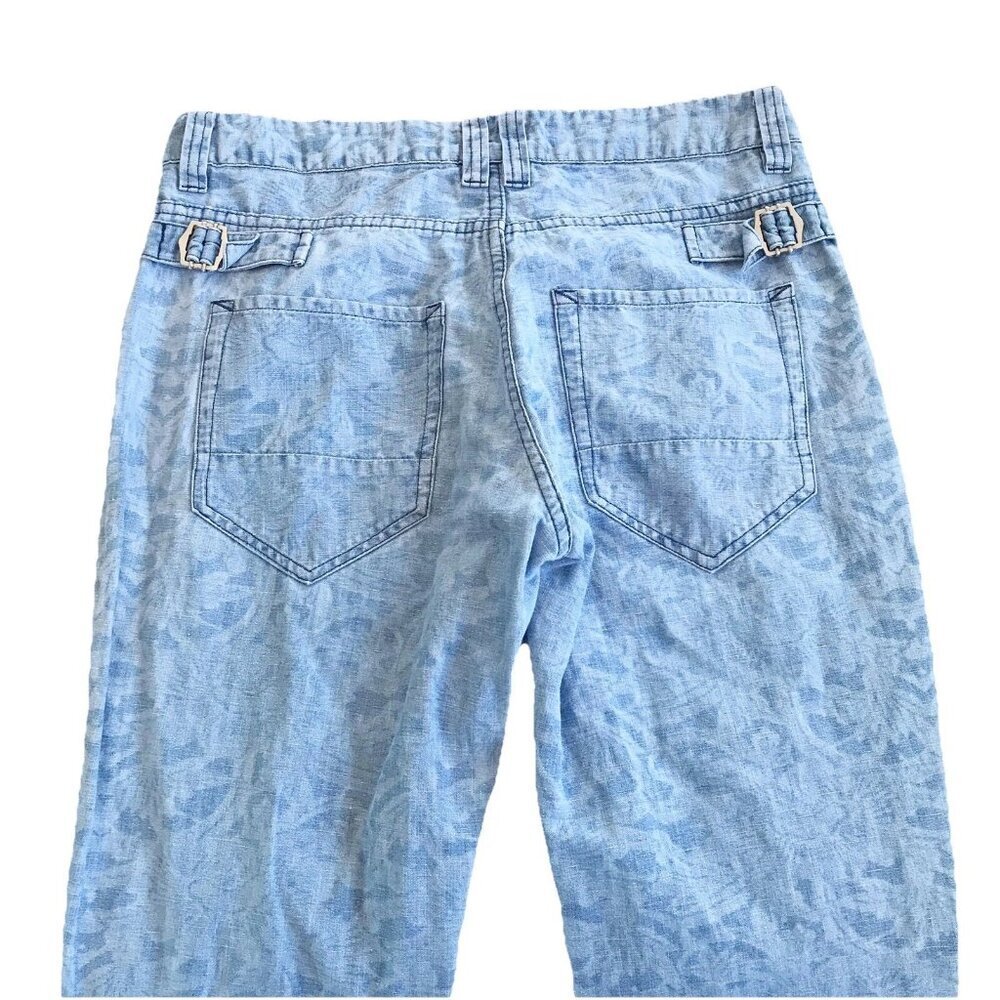 Isabel Marant Etoie Light Blue Floral Cotton Linen Jeans EUR Size 38 US 27/28 - Picture 8 of 10